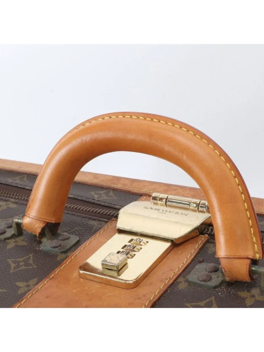 Louis Vuitton Monogram Stratos 70 Leather Trunk Hard Case Boston Bag